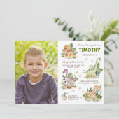 Invitation Cute Dinosaur Boys Anniversaire Photo (Debout devant)