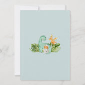 Invitation Cute Dinosaur Dino Mommy Foliage bébé garçon douch (Dos)