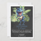 Invitation Cute Dinosaur fête d'anniversaire Personnalisée (Devant)
