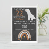 Invitation Cute Dinosaur fête d'anniversaire Personnalisée (Debout devant)