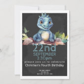 Invitation Cute Dinosaur fête d'anniversaire Personnalisée (Devant)