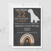 Invitation Cute Dinosaur fête d'anniversaire Personnalisée (Devant)