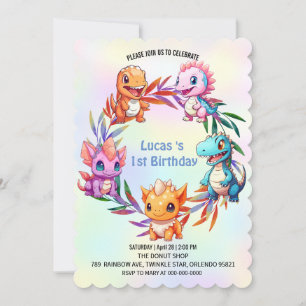 Invitation Cute dinosaur jungle anniversaire de enfant de l'é