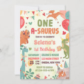 Invitation Cute Dinosaur One-A-Saurus 1er anniversaire (Devant)