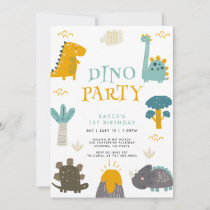 Invitation Cute Dinosaur Premier anniversaire