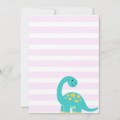 Invitation Cute Dinosaur Stomp Chomp and roar Birthday Girl (Dos)