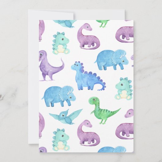 Invitation Cute Dinosaur Stomp, Chomp & Roar 4e anniversaire (Dos)