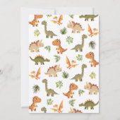 Invitation Cute Dinosaur Trois Rex 3e fête d'anniversaire (Dos)