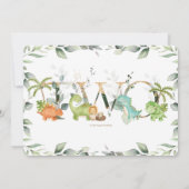 Invitation Cute Dinosaures Verdure 2e anniversaire Deux (Dos)