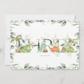 Invitation Cute Dinosaures Verdure 3e anniversaire Trois (Dos)
