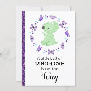 Invitation *~* Cute Dinosuar Parties scintillant Baby shower 