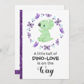 Invitation *~* Cute Dinosuar Parties scintillant Baby shower (Devant / Derrière)