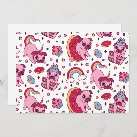 Invitation Cute dog pattern for dog lovers (Devant / Derrière)