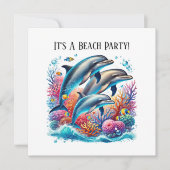 Invitation Cute dolphin lovers party (Devant)