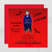 Invitation Cute Dracula Halloween (Devant / Derrière)