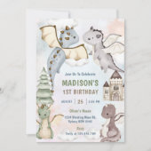 Invitation Cute Dragon Boy 1er anniversaire (Devant)