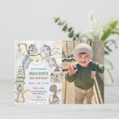 Invitation Cute Dragon Boy 2e fête d'anniversaire Photo (Debout devant)