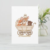 Invitation Cute Dreamland Bois Animaux | Renard de bébé, cerf (Debout devant)