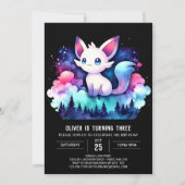 Invitation Cute Dreamy Chat Anniversaire (Devant)