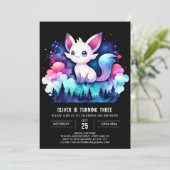 Invitation Cute Dreamy Chat Anniversaire (Debout devant)