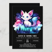 Invitation Cute Dreamy Chat Anniversaire (Devant / Derrière)