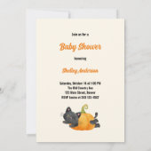 Invitation Cute drôle Petit Citrouille sur le chemin Chat Noi (Dos)