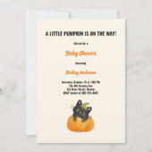 Invitation Cute drôle Petit Citrouille sur le chemin Chat Noi (Devant)