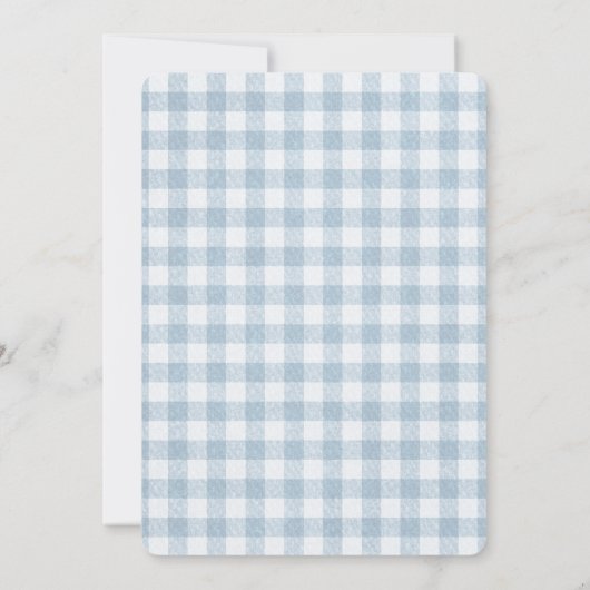 Invitation Cute Duck Blue En vichy 1er anniversaire (Dos)