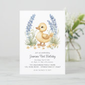 Invitation Cute Duckling Garden First Birthday QR Code (Debout devant)