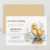 Invitation Cute Duckling Gender Neutral Baby Shower (Devant / Derrière)