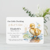 Invitation Cute Duckling Gender Neutral Baby Shower (Debout devant)