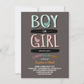 Invitation Cute Ducks Baby Boy ou Girl Gender Reveveight Part (Devant)