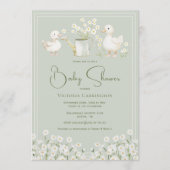 Invitation Cute Ducks & Daisies Baby Shower (Devant)