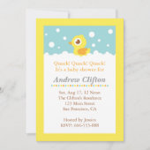 Invitation Cute Ducky avec Bubbles Baby shower Party (Devant)