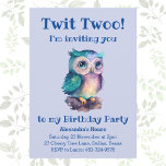 Invitation Cute Dusty Blue Owl Kids Woodland Anniversaire<br><div class="desc">Customisez cette chouette aquarelle Anniversaire Invitation et invitation vos amis Precious Boy ou Girl'dans le coeur de la forêt pour une aventure d'anniversaire. Cette charmante invitation, baignée de teintes bleu doux et Dusty, donne vie à un monde boisé magique où les oiseaux et autres amis forestiers attendent avec impatience une...</div>