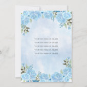 Invitation Cute Dusty Blue Silver Floral Princess Quinceañera (Dos)