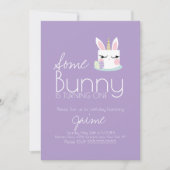 Invitation Cute Easter Bunny Cake Turning One Birthday (Devant)