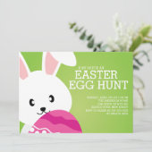 Invitation Cute Easter Bunny Oeuf Hunt Fête de Pâques Invitat (Debout devant)