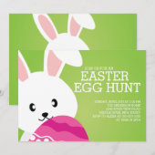 Invitation Cute Easter Bunny Oeuf Hunt Fête de Pâques Invitat (Devant / Derrière)