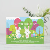 Invitation Cute Easter Bunny Oeuf Hunt Fête de Pâques Invitat (Debout devant)
