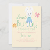 Invitation Cute Easter Bunny Turning One Birthday (Devant)