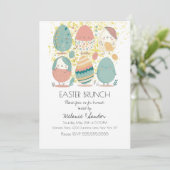 Invitation Cute Easter Eggs Dinner Brunch  (Debout devant)