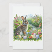 Invitation Cute Easter Rabbit and Egg Hunt Holiday  (Dos)