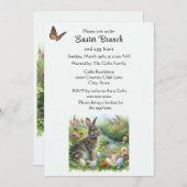 Invitation Cute Easter Rabbit and Egg Hunt Holiday  (Devant / Derrière)
