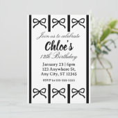 Invitation Cute editable bow birthday invite (Debout devant)