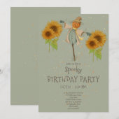 Invitation Cute Éffrayant Halloween Anniversaire de enfant In (Devant / Derrière)