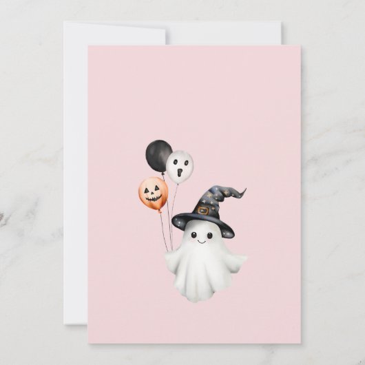 Invitation Cute Éffrayant One Rose Halloween Fille 1er annive (Dos)