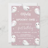 Invitation Cute Éffrayant Un Halloween Fille 1er Anniversaire (Devant)