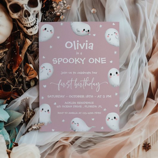 Invitation Cute Éffrayant Un Halloween Fille 1er Anniversaire