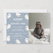 Invitation Cute Éffrayant Un Halloween garçon 1er anniversair (Devant)